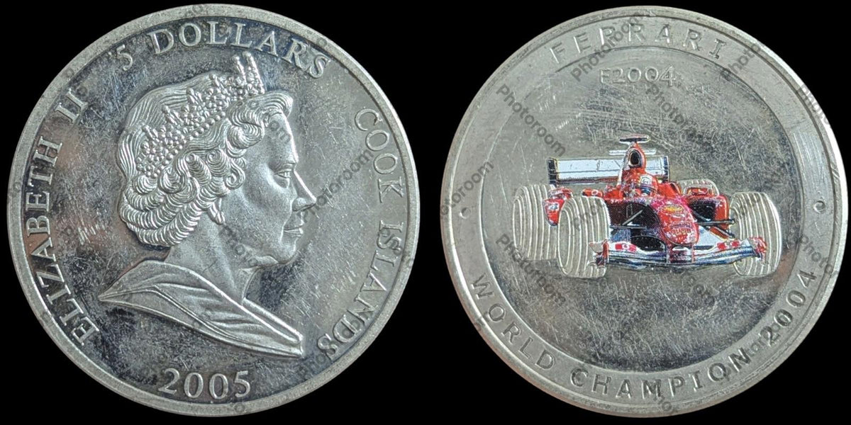 COOK ISLANDS. 2005, 5 Dollars, Silver - 🥇 Ferrari F2004
