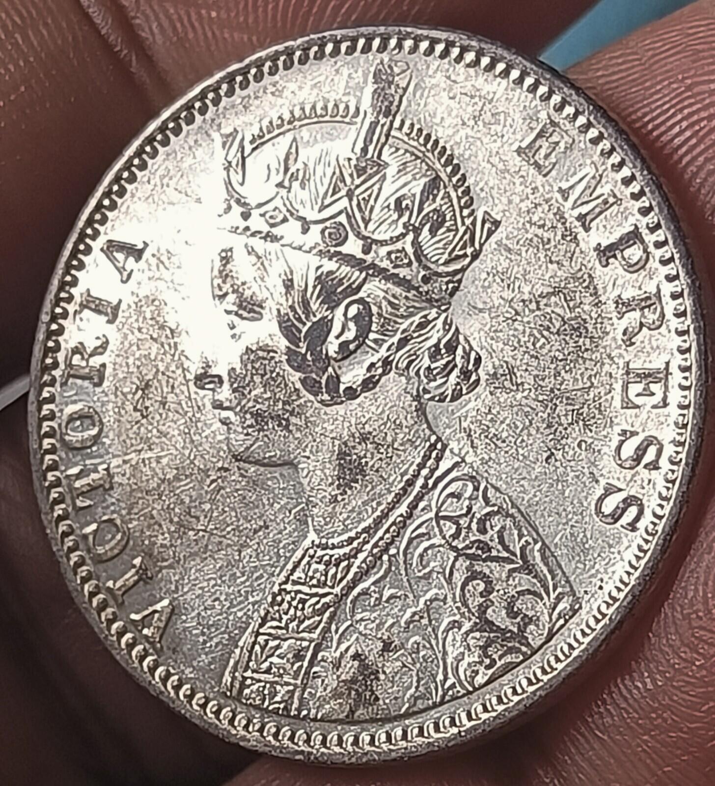 #P21#Victoria-British India colony-Silver Rupee-1900-Bombay Mint 11.6 gm