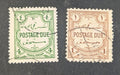 TRANSJORDAN 1929 DUES SET OF 2 (FU) SG D189-D194