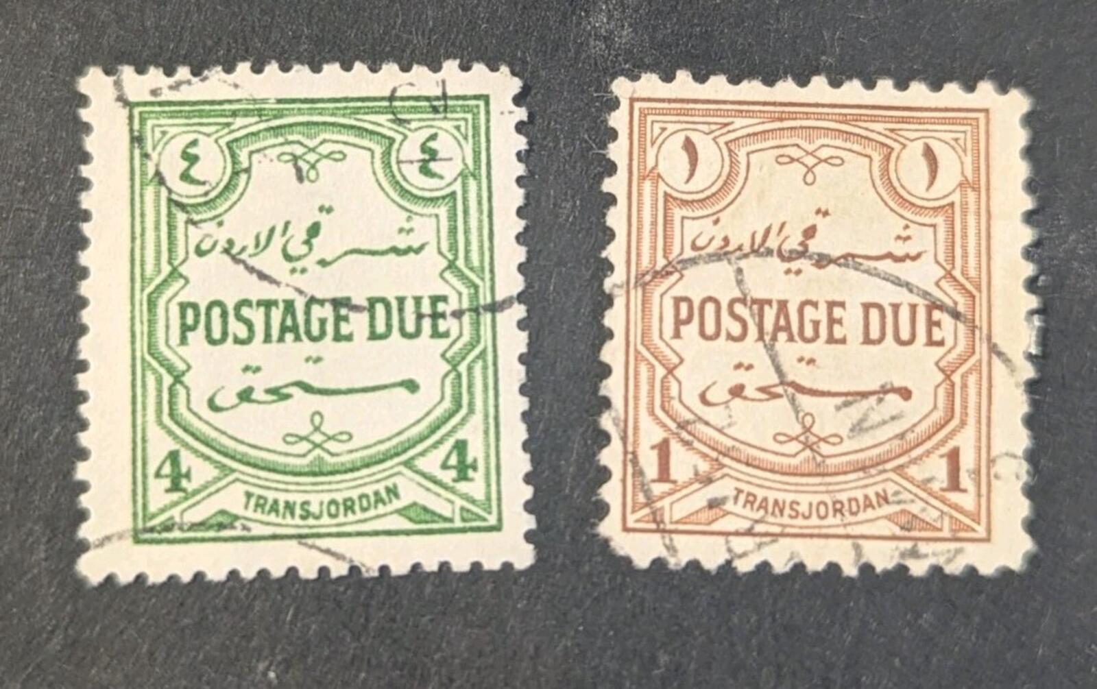 TRANSJORDAN 1929 DUES SET OF 2 (FU) SG D189-D194