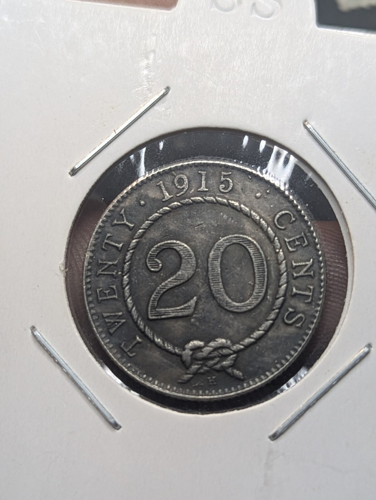 Malaysia Sarawak 20 Cents Rajah C Brooke 1915 H Heaton Mint Rare