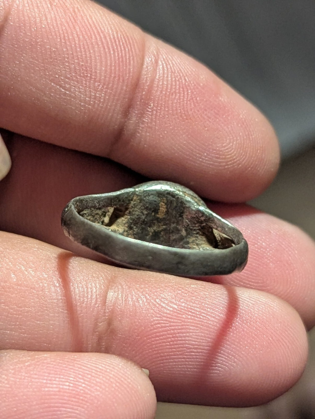 Vintage Blood Stone Ring Sterling Silver Intaglio Roman Size Unknown