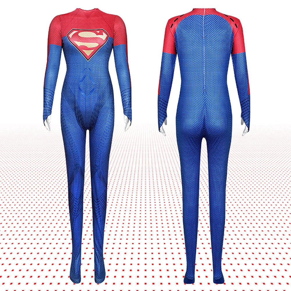 Superhero Cosplay Costume for Women, Bodycon Jumpsuit with Cape, Fantasy Style, Halloween Outfit