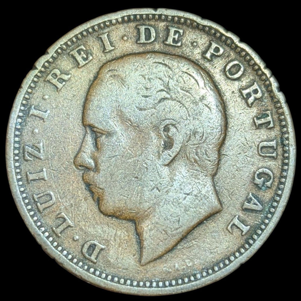 1883 PORTUGAL King Luis Luiz I Antique VINTAGE 20 Reis Portuguese Coin Rare - Numis Hobby Shop