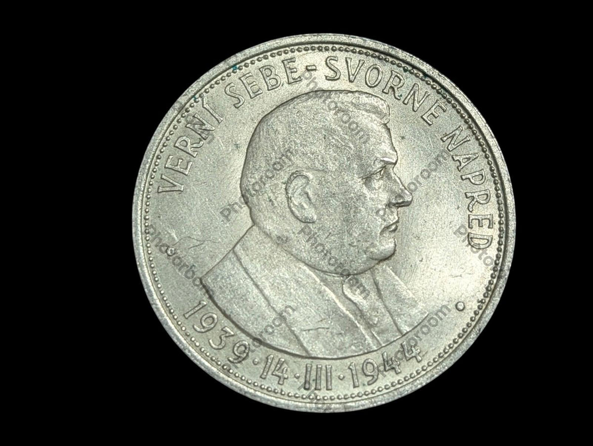 1944 SLOVAKIA REPUBLIC Jozef Tiso VINTAGE Silver 50 Korun Slovakian Coin