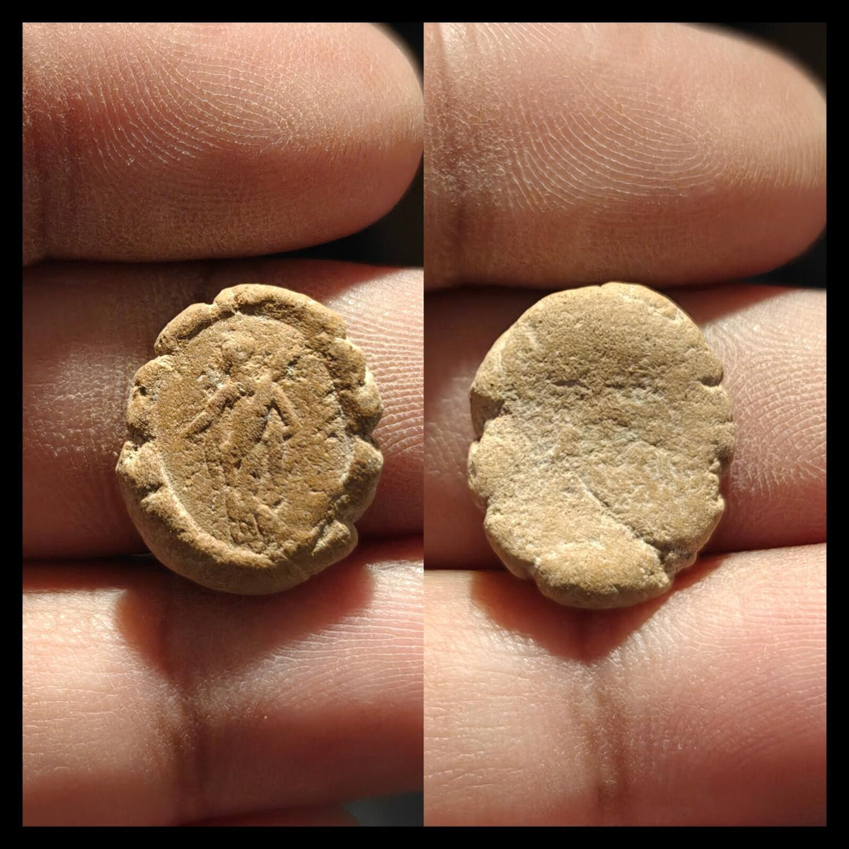 Ancient Greek Roman Circa 1st-3rd centuries AD Terracotta Clay Bullae Tessera