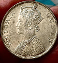 #Vo63#Victoria-British India Silver Rupee-1862-Ghost Error briliant UNC Grade