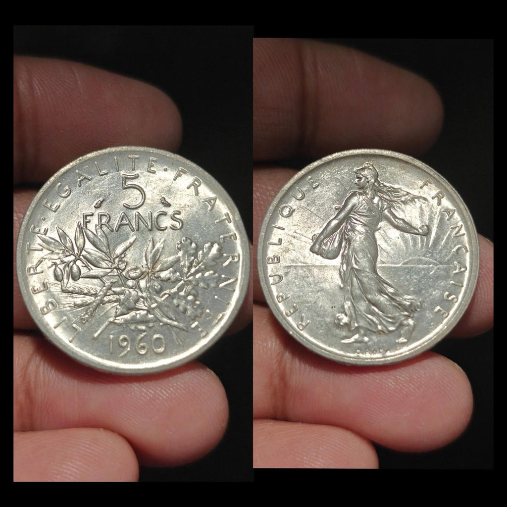 1960 FRANCE Grande pièce de 5 francs en argent avec La Semeuse4#