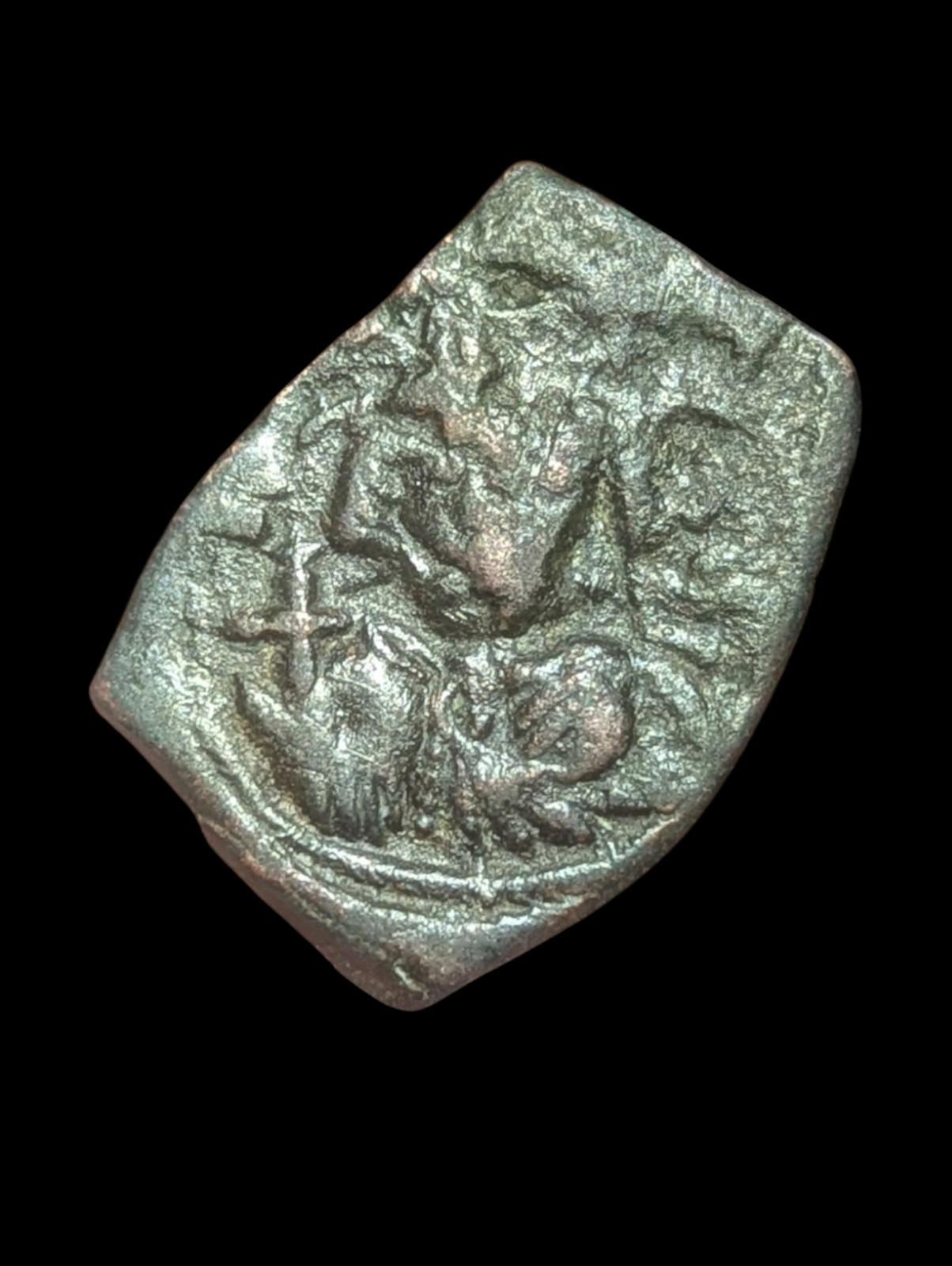 Islamic ARAB Byzantine UMAYYAD, time of Abd al-Malik, Æ Fals circa 685-690's AD