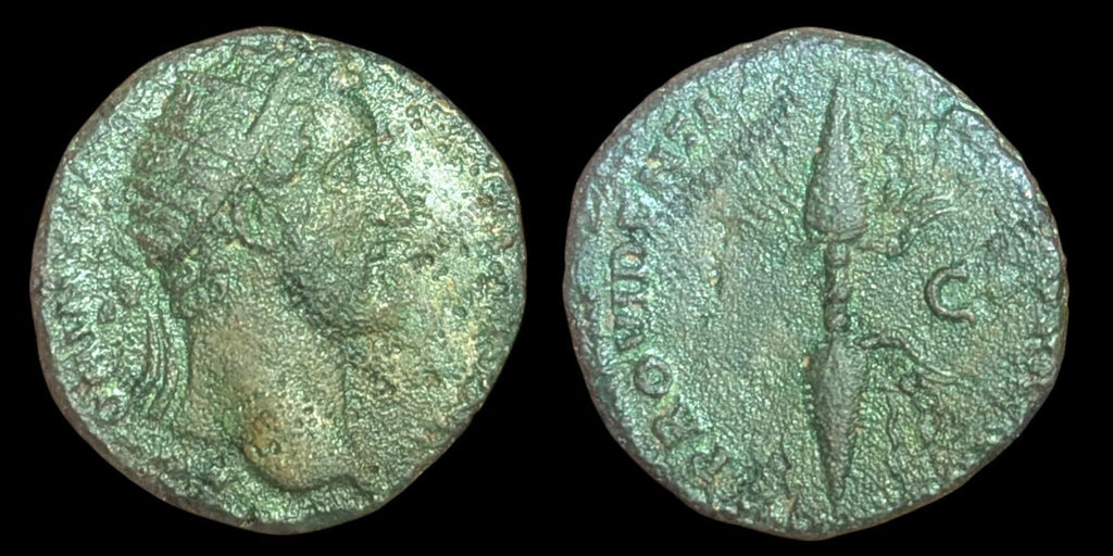 Roman Empire Antoninus Pius AD 140-144 As PROVIDENTIAE DEORVM winged thunderbolt
