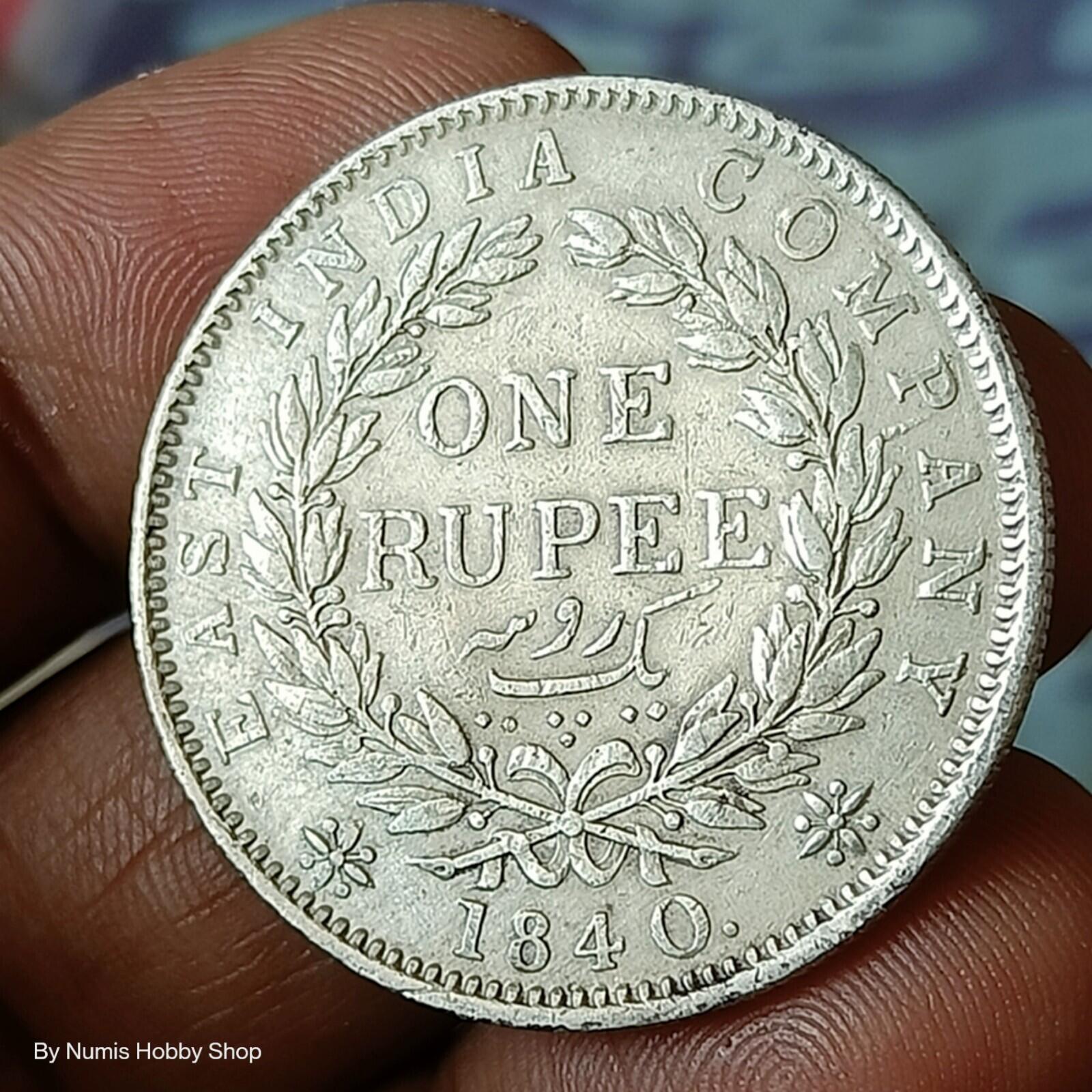 #N8#B10-Compagnie britannique des INDES ORIENTALES 1840 Victoria REINE Roupie indienne en argent à l'effigie de la reine