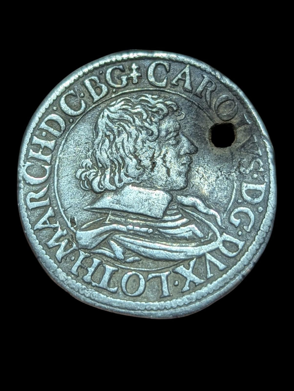 1629 AD FRANCE Duc Charles IV Province LORRAINE Ancienne pièce en argent Teston