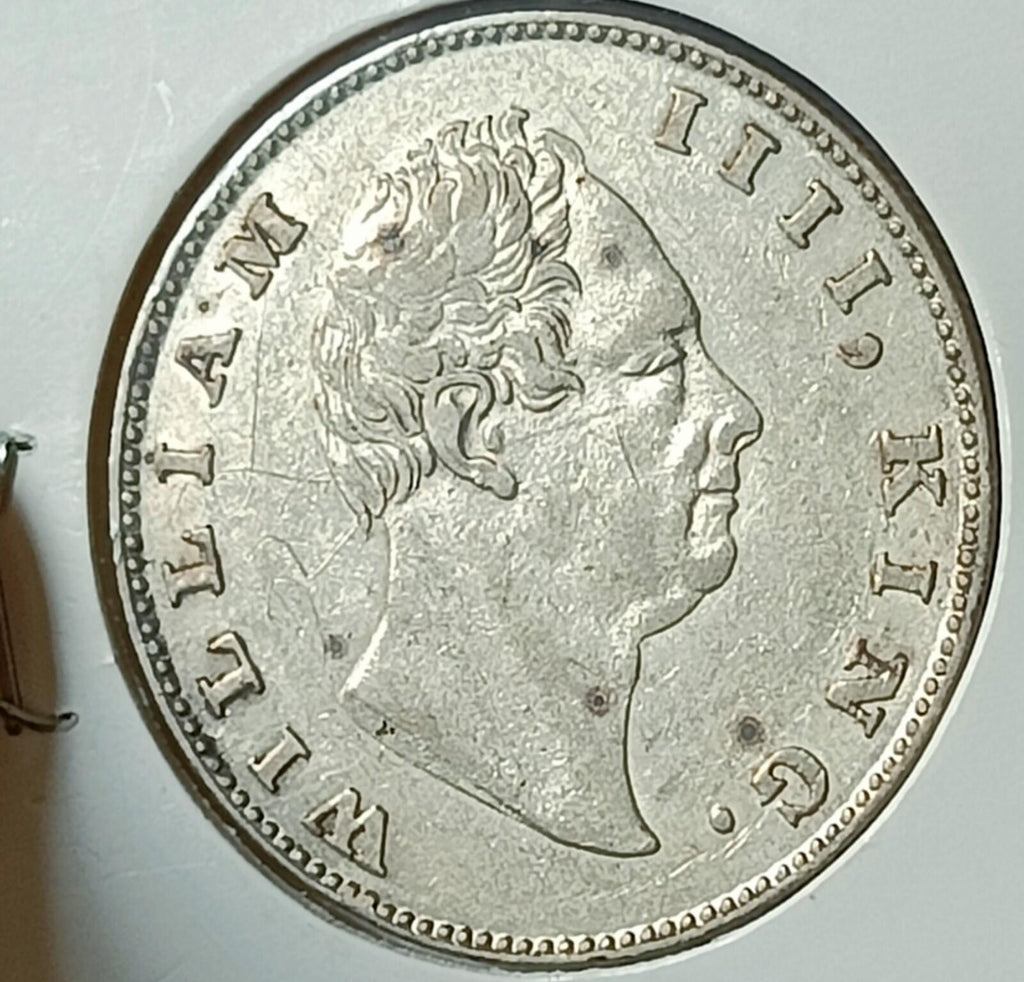 #U7#British East India Company 1835 silver Rupee of William "F" incuse Calcutta