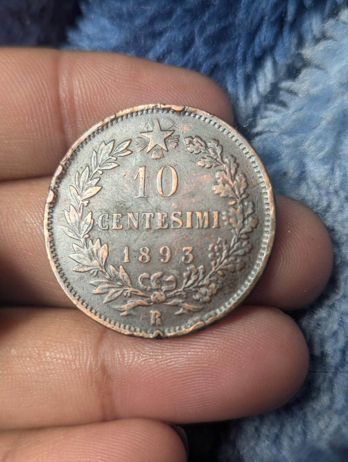 Italy; 10 Centesimi 1893 R Key Date UMBERTO I