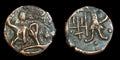 Bactriane post-Kushan Nomades Jouan-jouan imitation de Kanishka (v. 152-192 ap. J.-C.)