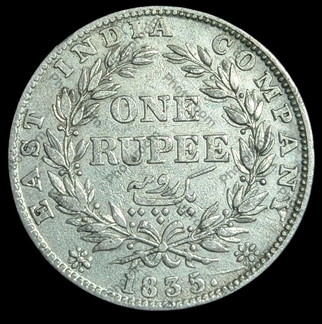 British East India Company 👑👑 1835 silver Rupee of William IV nice grade