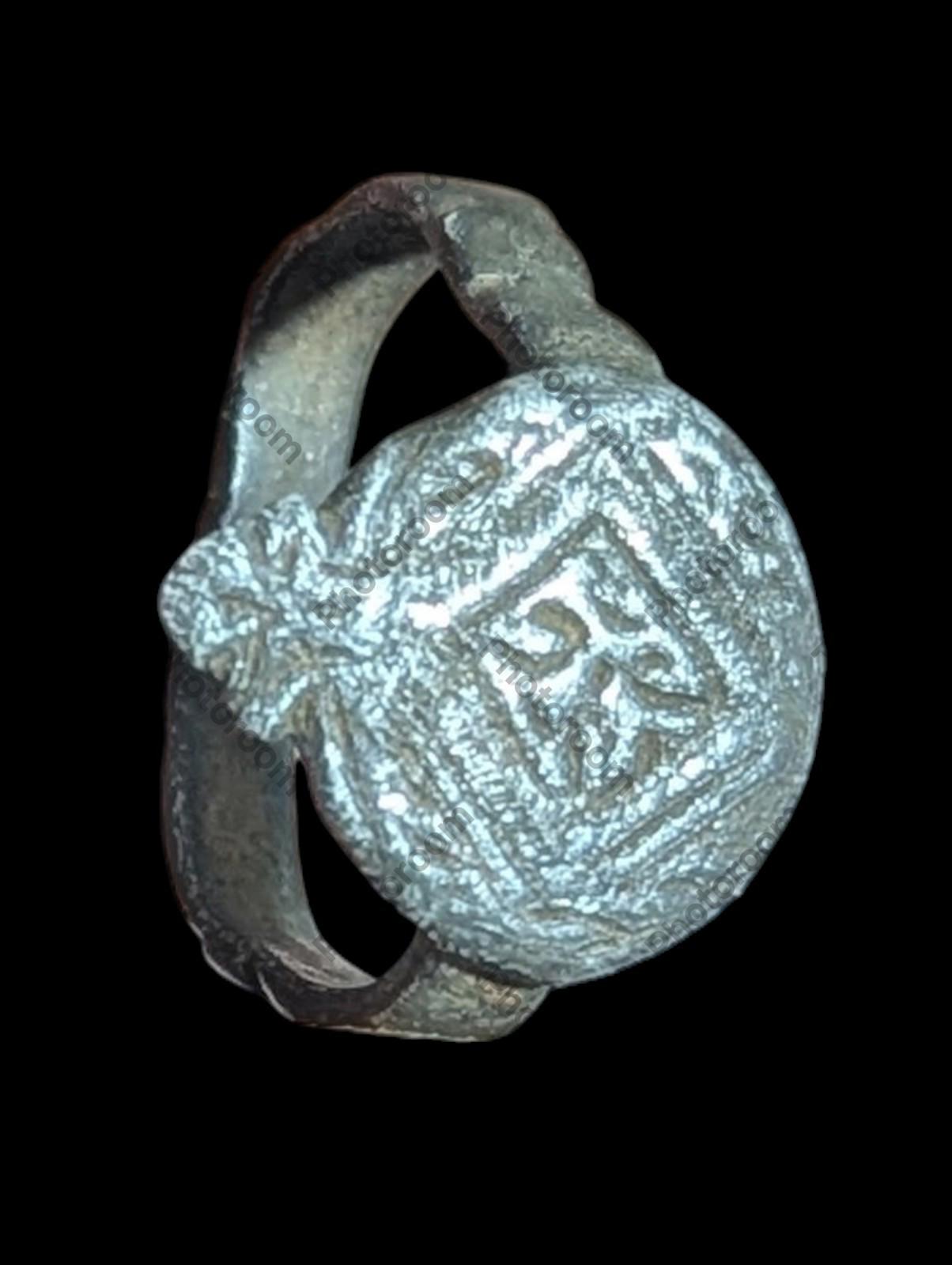 Ancient Greek / Roman / Byzantine Silver ring with ornament Circa 100 BC To 1 AD