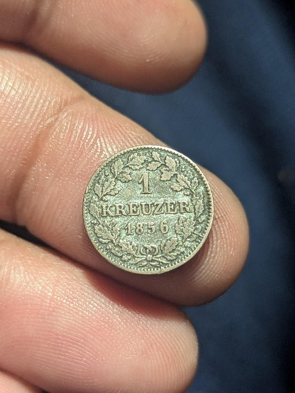 1856 États allemands Bavière 1 Kreuzer Pièce de monnaie mondiale en argent