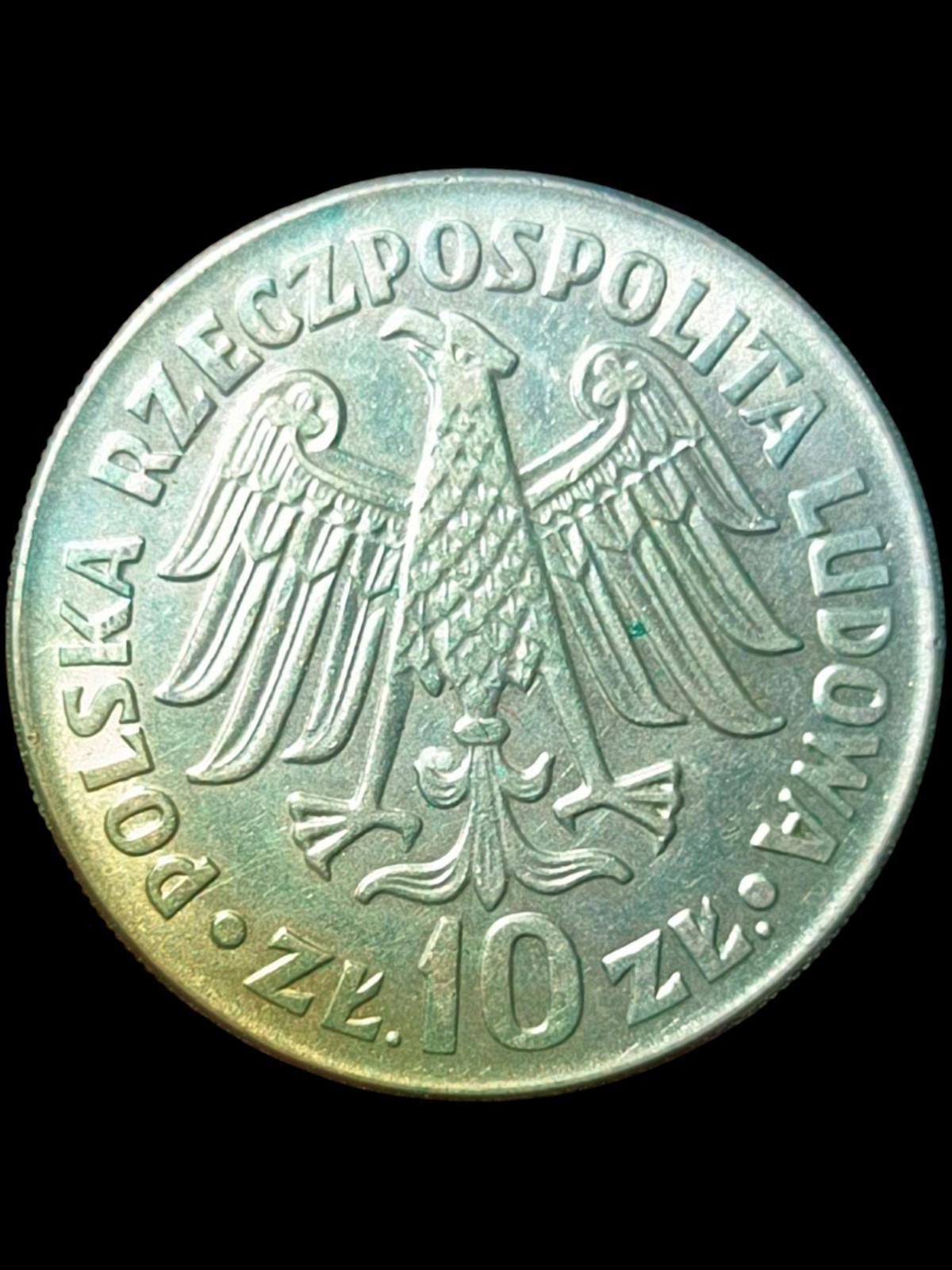 ANCIENNE PIÈCE POLOGNE (RÉPUBLIQUE POPULAIRE) 10 ZLOTY 1964 ROI KAZIMIERZ WIELKI