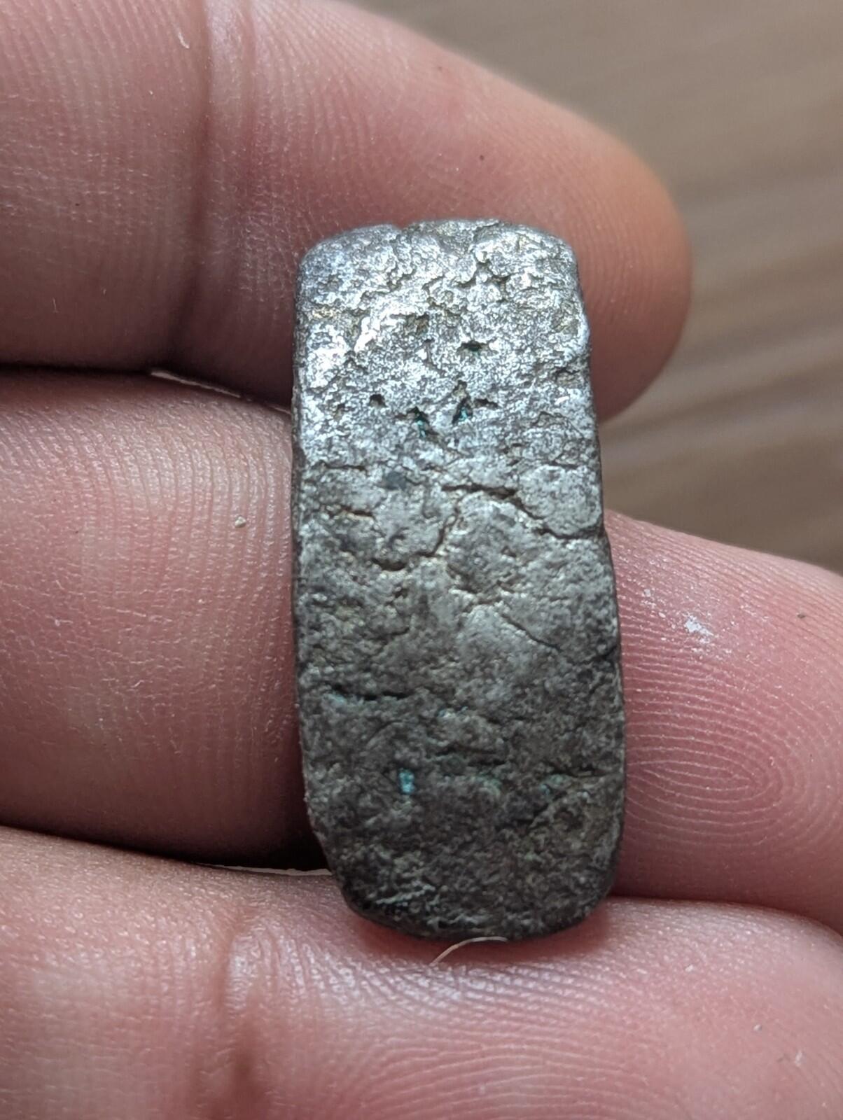⭐INDIA⭐. Ancient GANDHARA JANAPADA Authentic OLD 600 B.C Silver Coin Bent Bar
