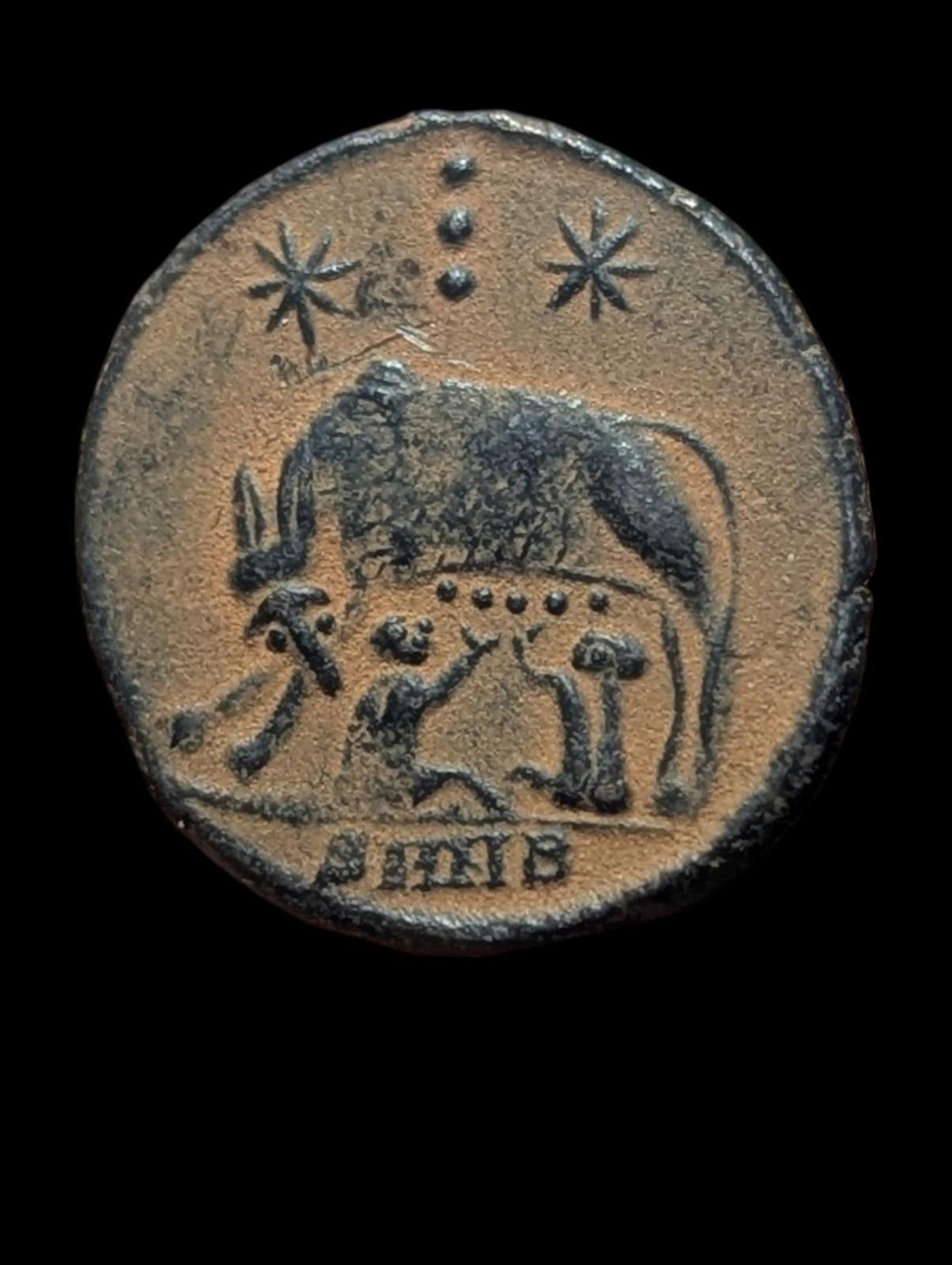 Jumelles Louves URBS Déesse Rome Constantin le Grand Pièce de Monnaie Romaine Commémorative