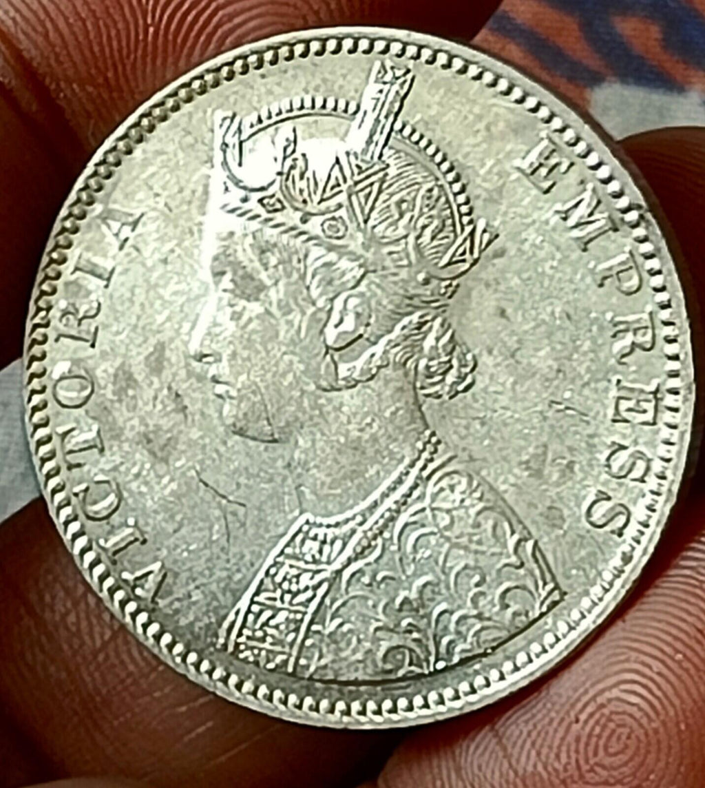 #E8#Victoria-British India Silver Rupee-1901-Bombay Mint Nice grade