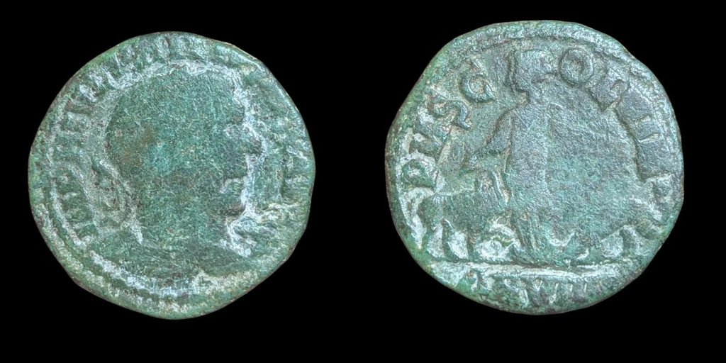 Roman Empire Philip the Arab (248 AD) Dupondius Moesia With Bull & Lion