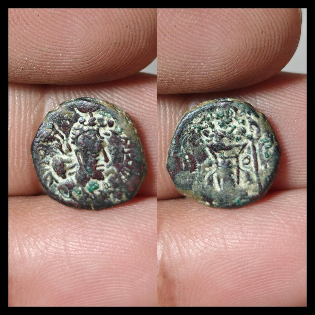 KUSHANO SASANIAN. AE UNIT. HORMIZD I KUSHANSHAH 265-295 AD. FIRE ALTAR REVERSE