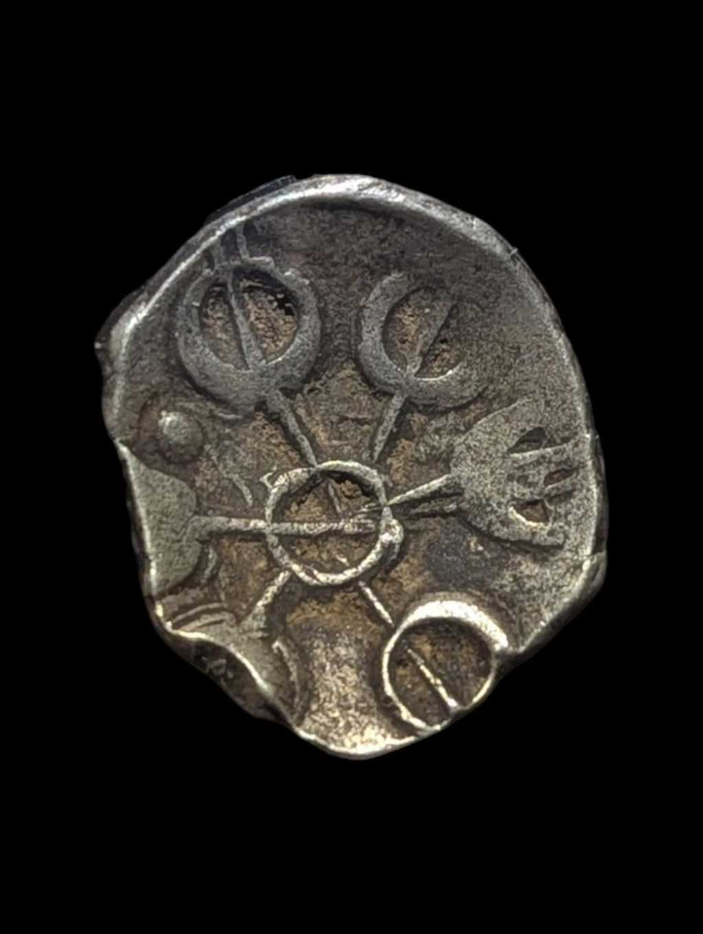 ⭐INDIA⭐ Ancient GANDHARA JANAPADA Authentic OLD 600 BC Silver Coin Bowl shaped