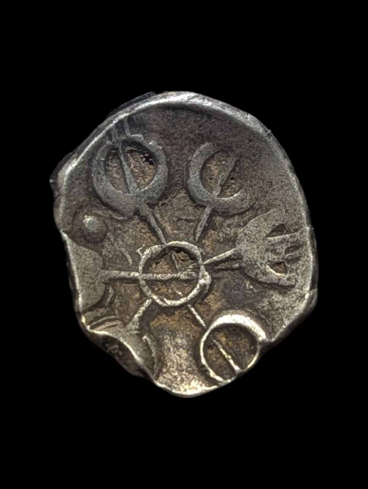 ⭐INDIA⭐ Ancient GANDHARA JANAPADA Authentic OLD 600 BC Silver Coin Bowl shaped