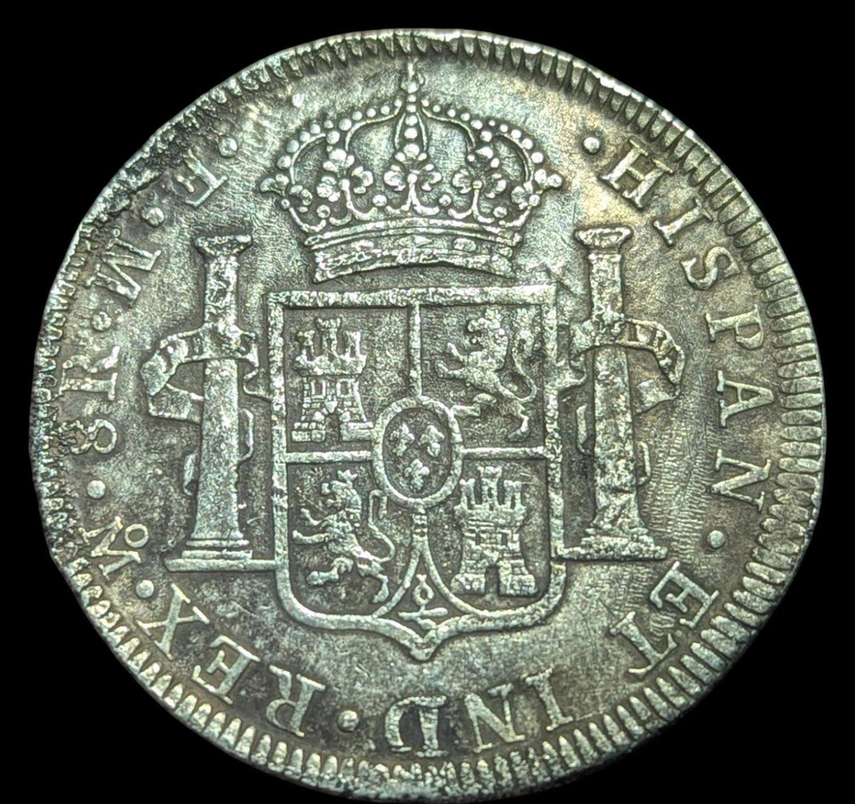 Mexico 1772 Mo FM INVERTED ERROR Silver 8 Reales Sea Salvaged .Calico-1104?