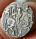 #X42#Indian OHINDA DYNASTY Samanta Deva(850-1000AD) HORSE & BULL SILVER coin