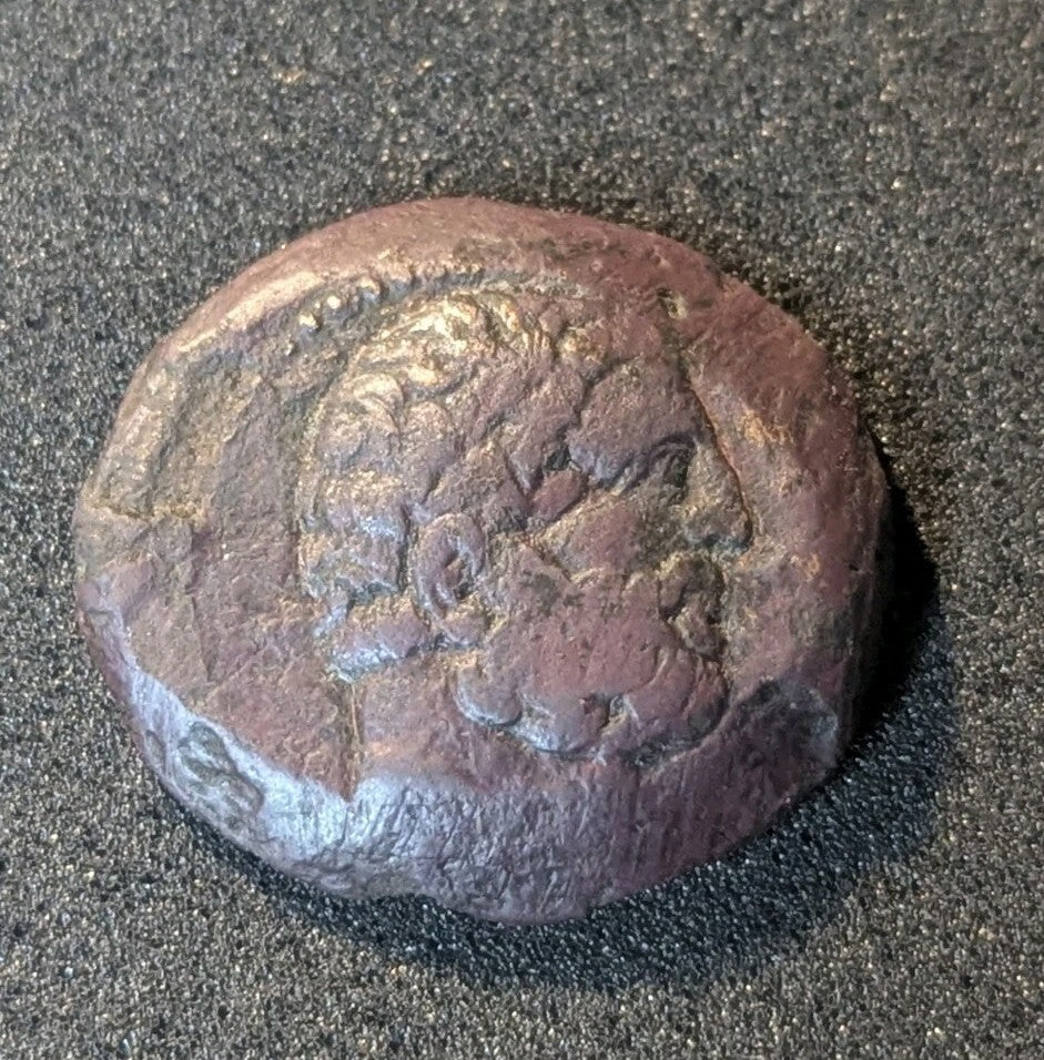 Ancient Indo-Greeks, King of Bactria Euthydemos 230-190 BC Copper  Chalkon