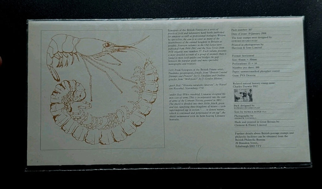 British Post Office Mint Stamps card stamps,Natural History,edition 1988
