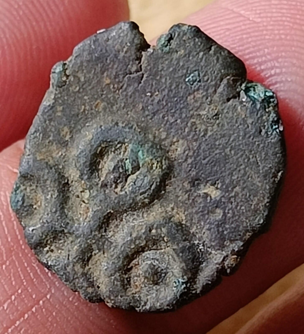 #Rownak#V77#Ancient India Satavahana Satakarni Elephant potin coin 1 Karashapana