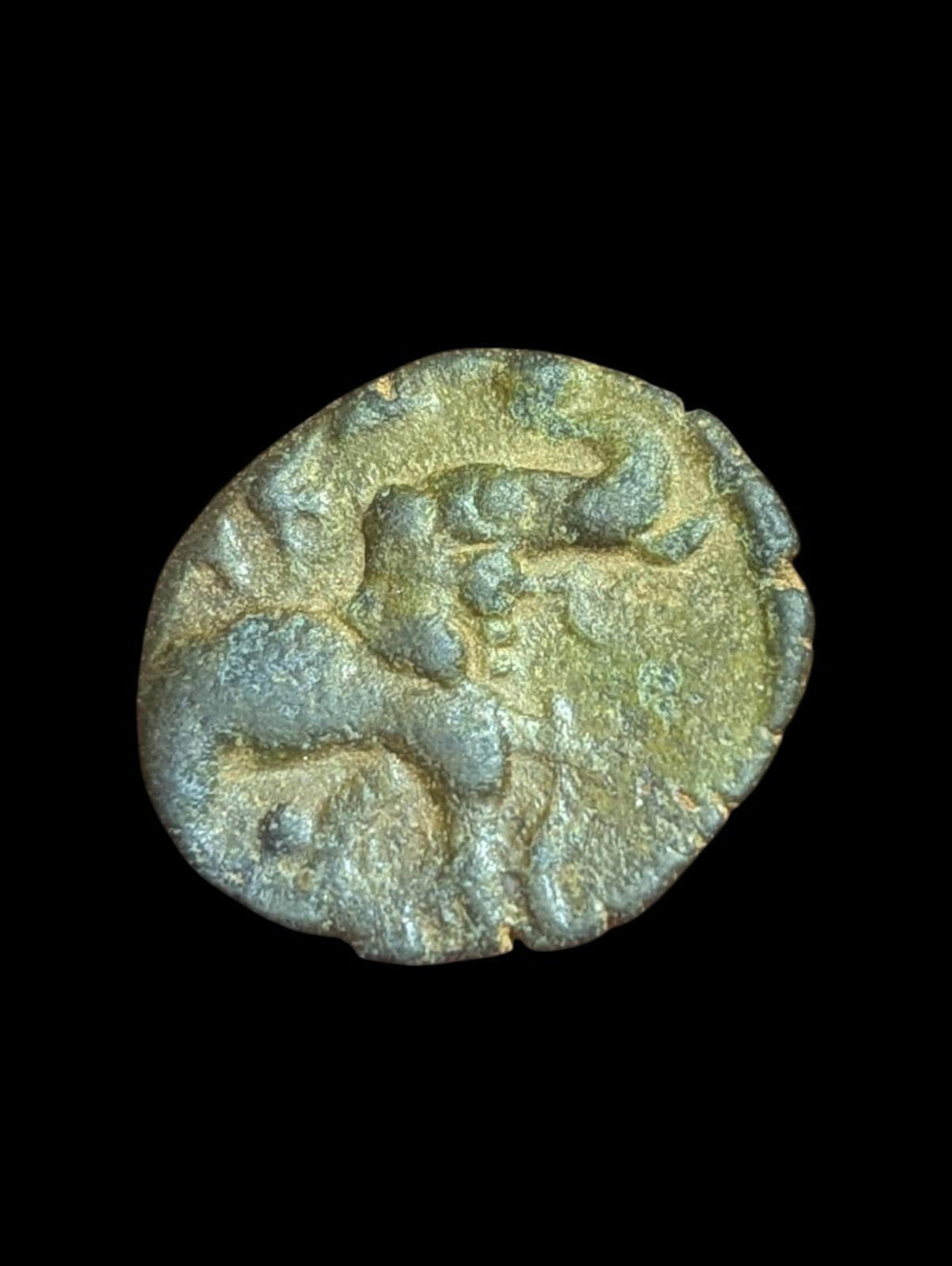 Inde ancienne Satavahana 130 av. J.-C. Pièce de potin en éléphant Sivasri Pulumavi Karashapana