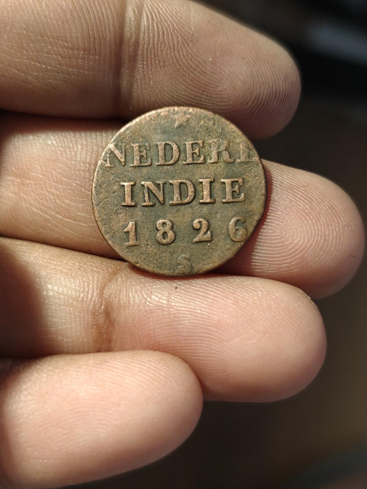 1826 S 1/4 STUIVER NETHERLANDS EAST INDIA Sumatra COLONIAL Coin