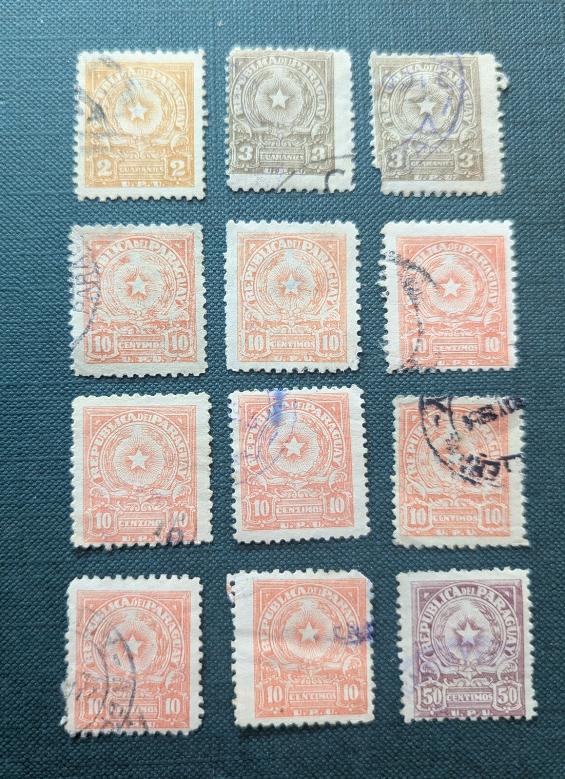 12 Of Set PARAGUAY Sc 459-62 LH ISSUE OF 1950 - ARMS