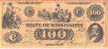 STATE OF  MISSISSIPPI $100  DOLLAR NOTE 1862 REPRODUCTION VF B1515 F