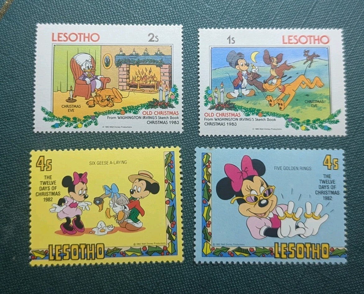 Lesotho Stamp 412-419  4 Stamps Of Set Christmas-Disney's Old Christmas