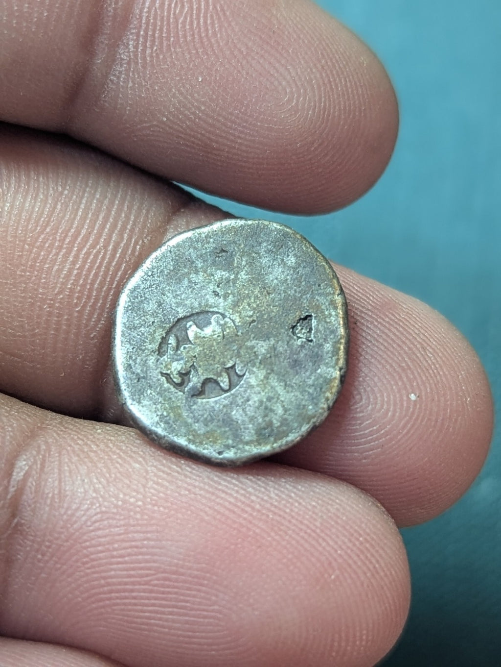 Indus Valley Silver Coin Ancient Mayuriyan Punch Mark 300 BC India Tiger