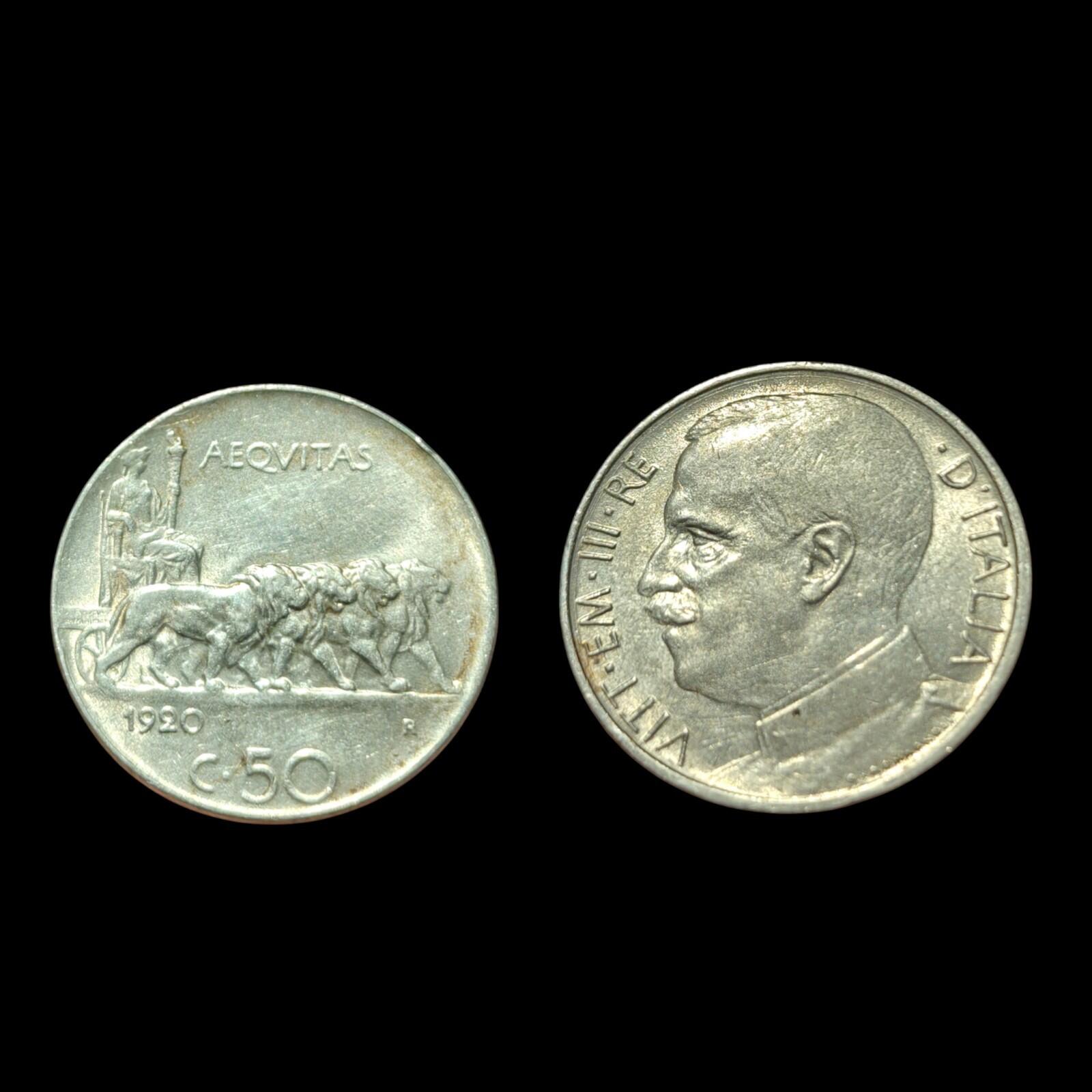 Italie 1920 50 Centesimi Lion animal Non circulé