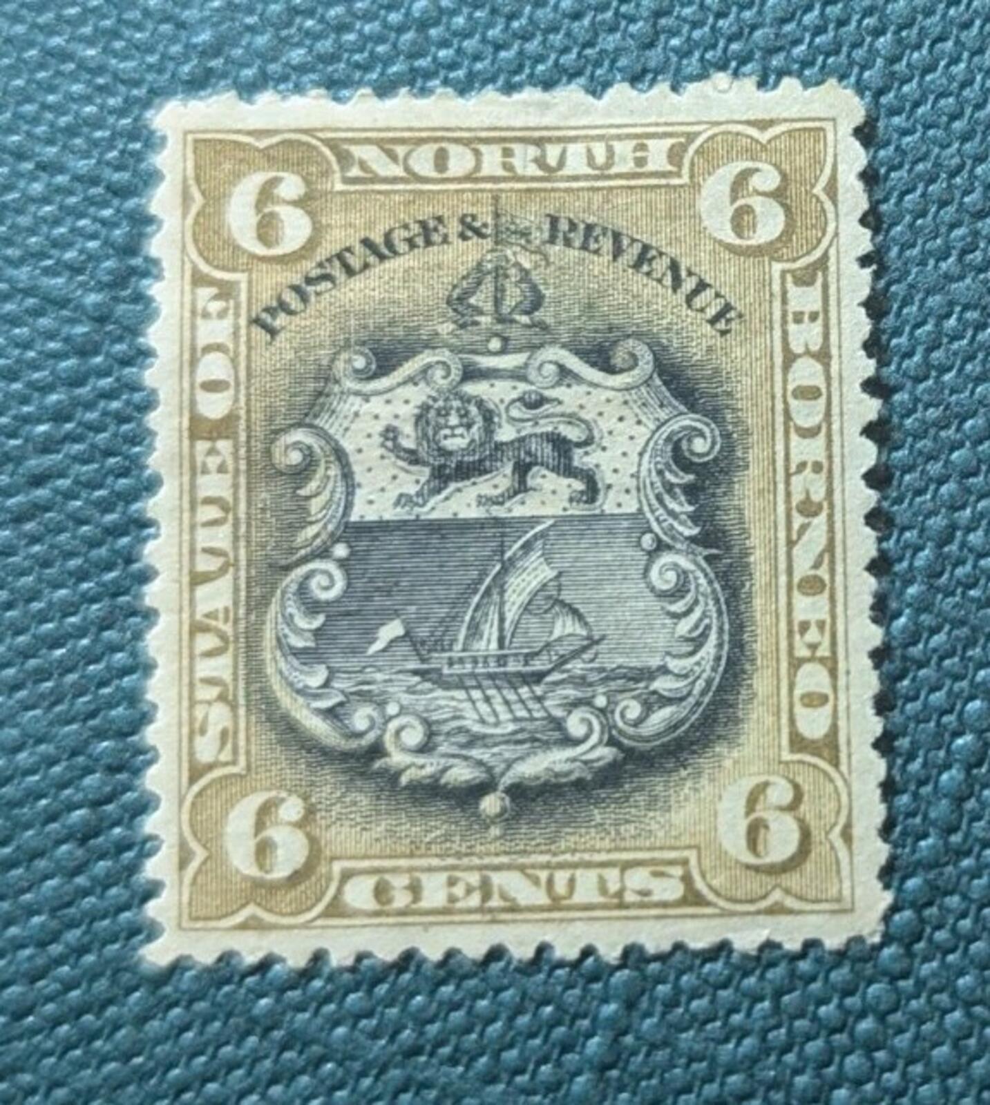 North Borneo 84, .Michel 73. Coat of Arms,1897 Distorted Gum