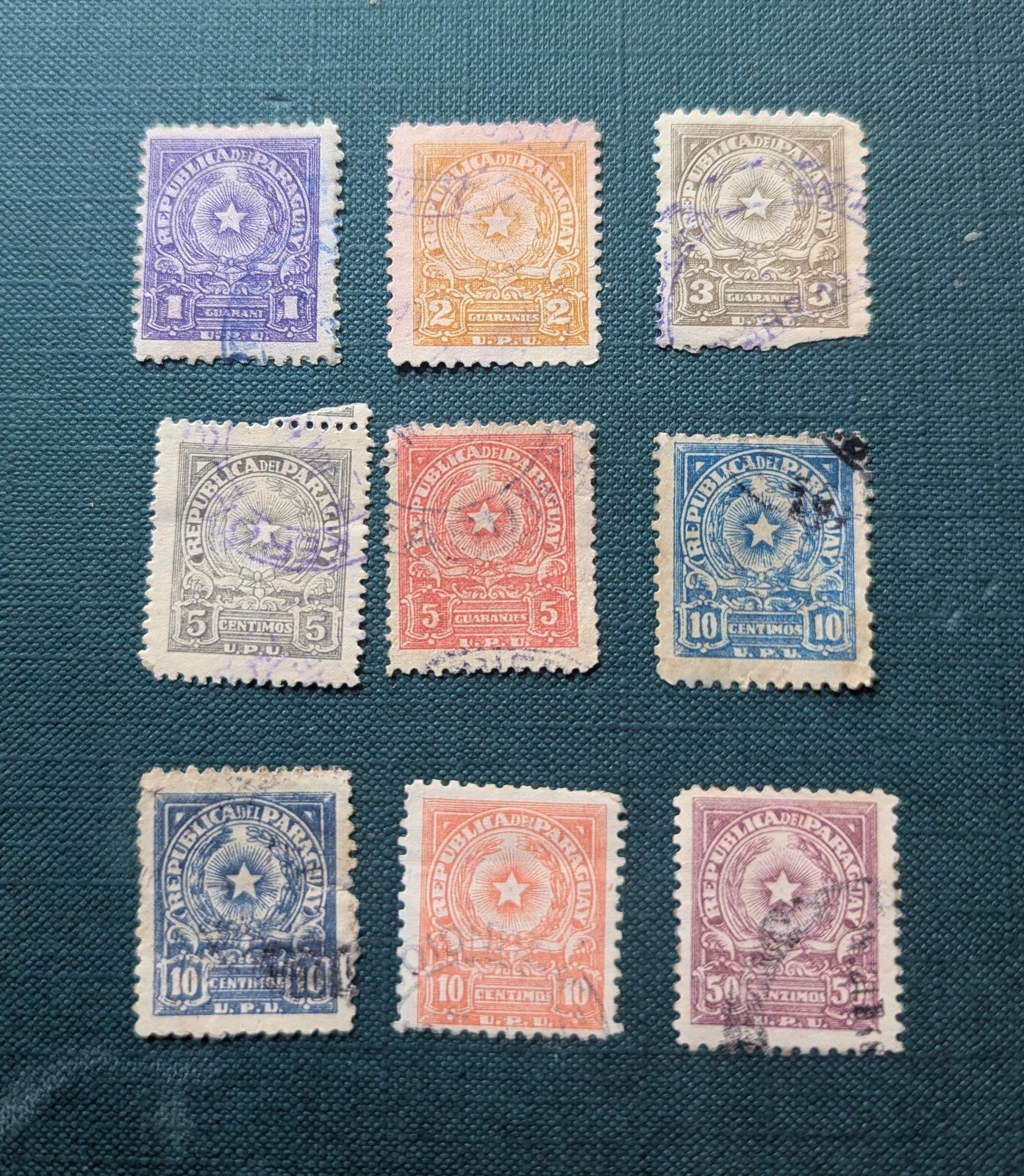 9 Of Set PARAGUAY Sc 459-62 LH ISSUE OF 1950 - ARMS