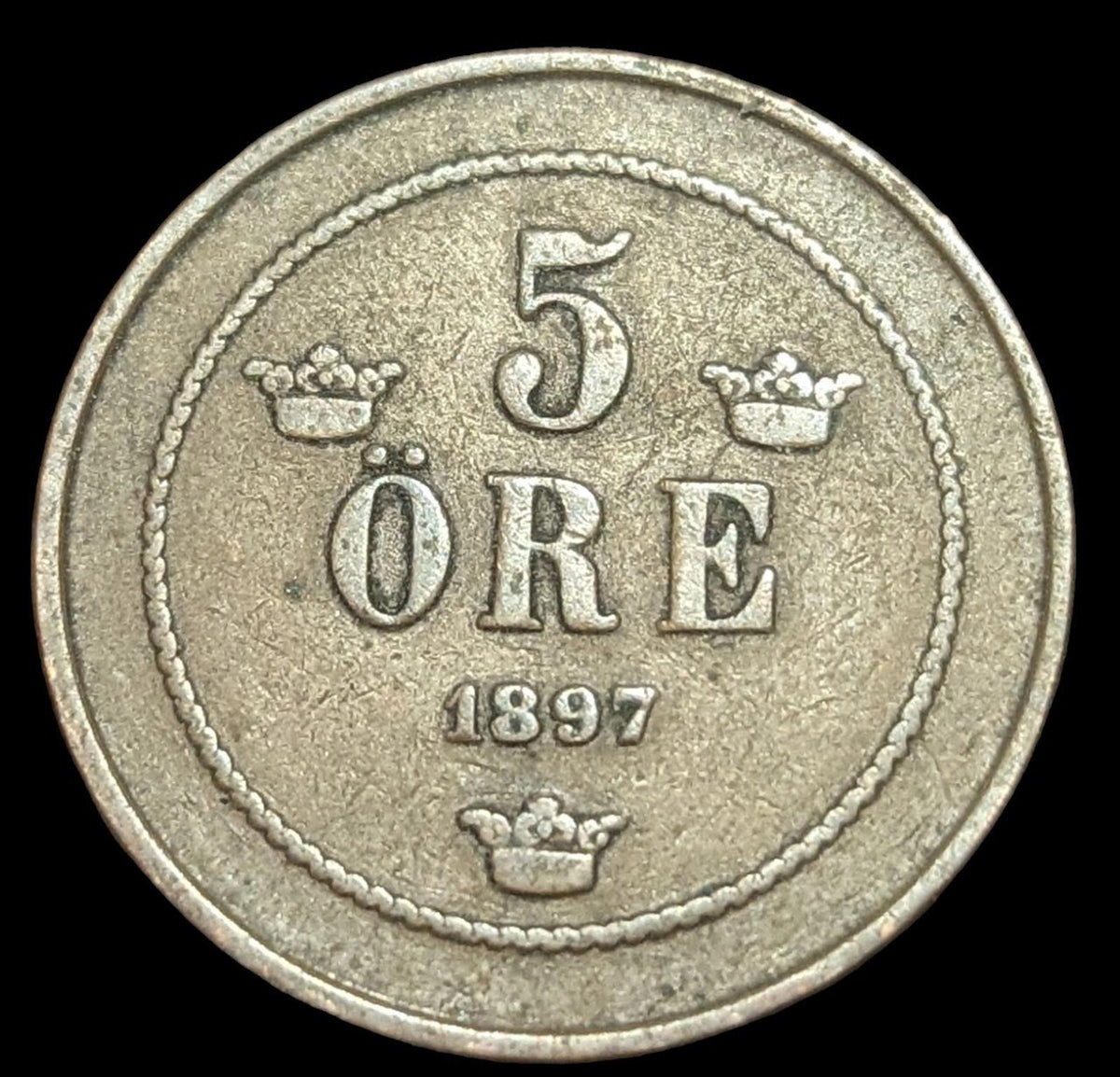 Sweden 5 ore 1897 KM 757