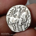 #N3#Z38#Pièce en argent à grand flan de Samanta Deva (850 AD), Inde. Superbe qualité, rare