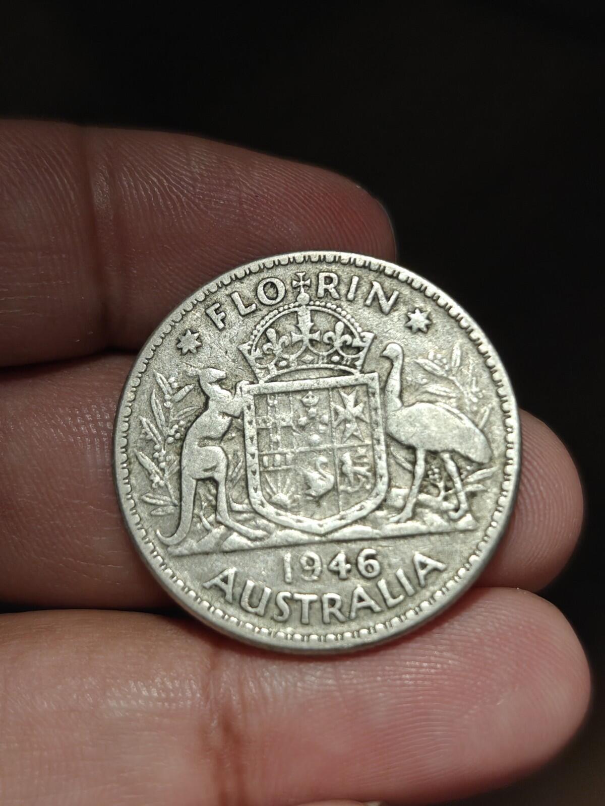 Pièce de 2 florins en argent 50 % d'Australie de 1946
