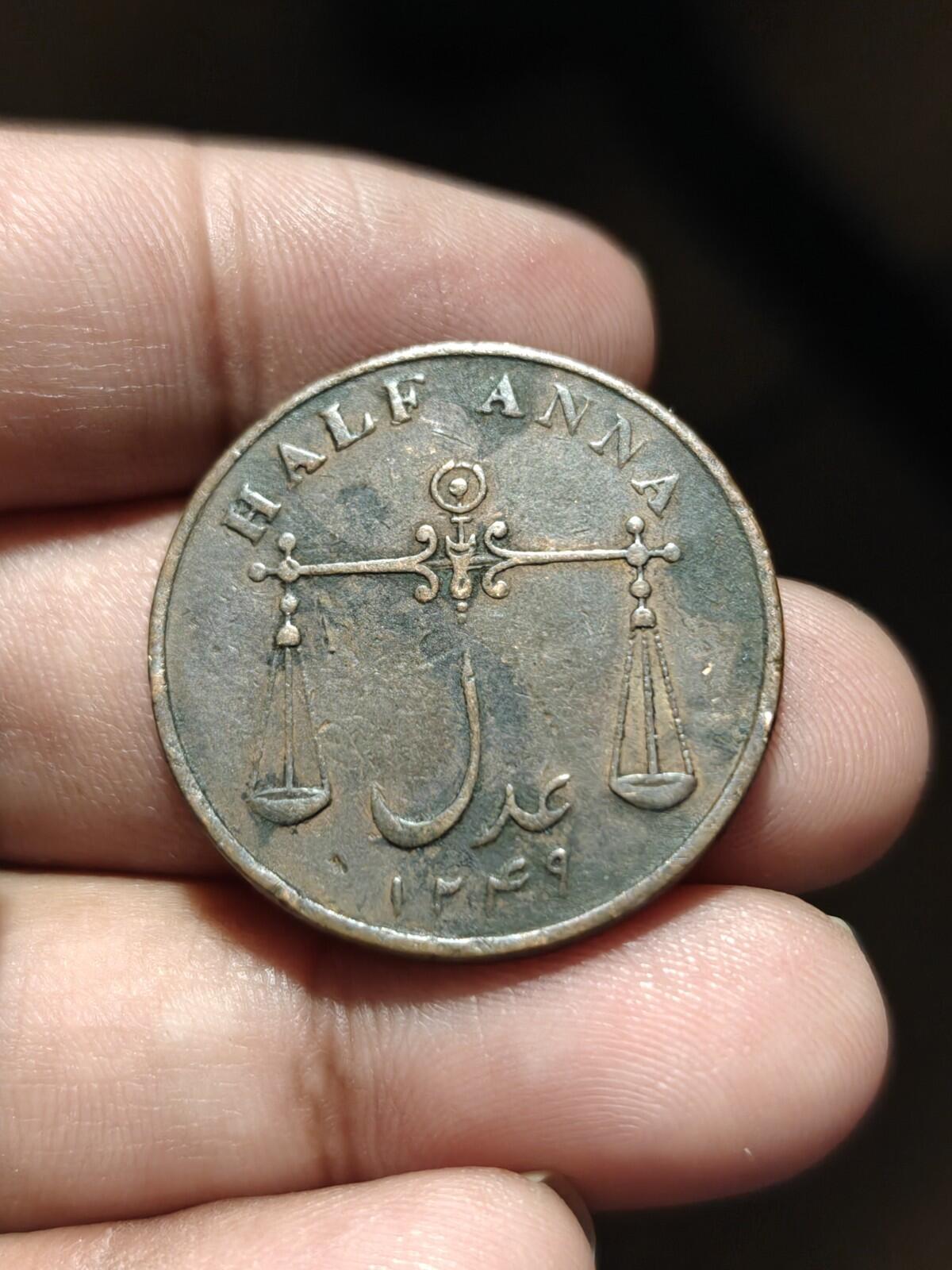 1834 INDE PRÉSIDENCE DE BOMBAY 1/2 ANNA