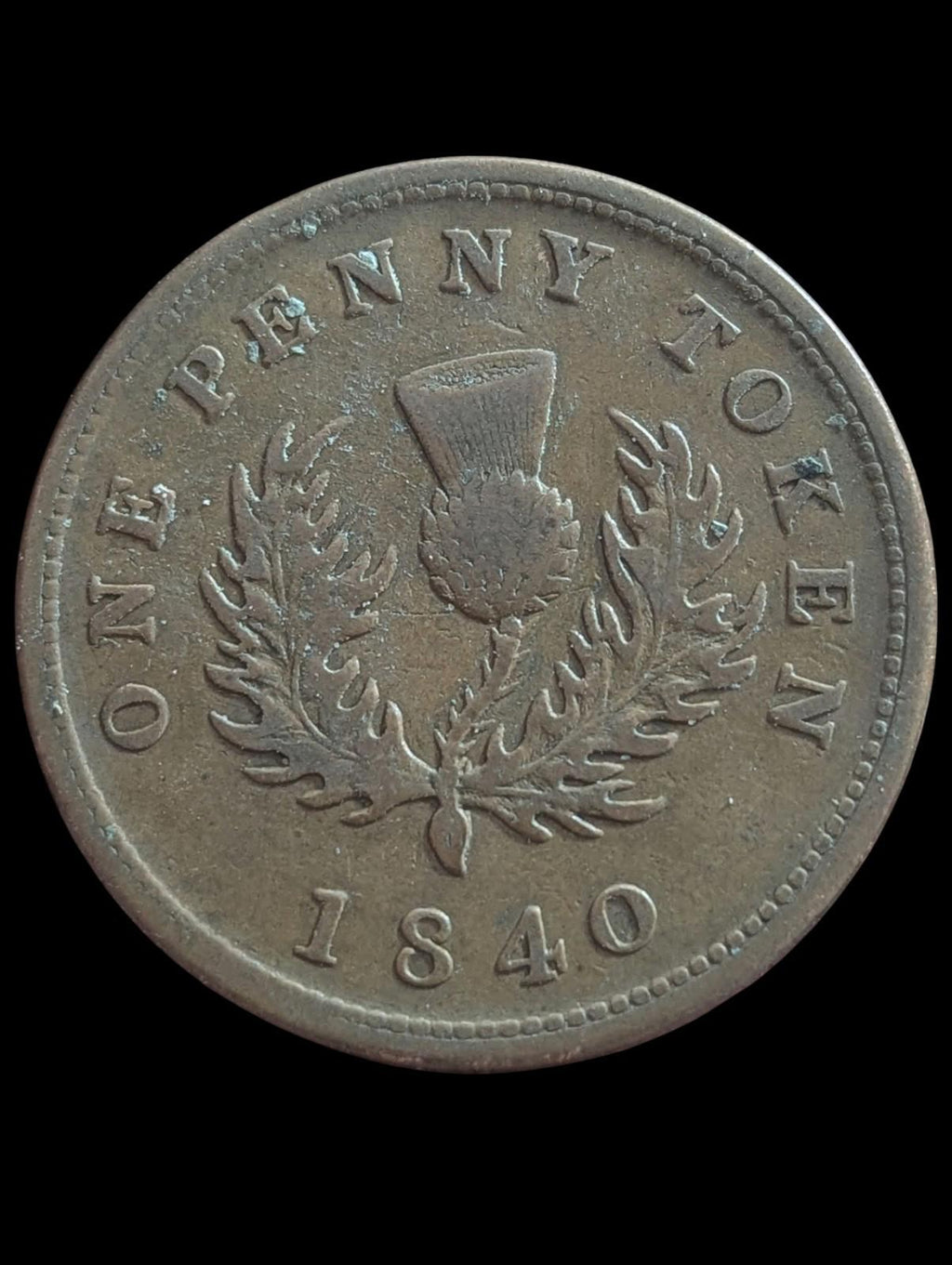 Canada- Nova Scotia 1840 1 penny token KM# 4  Wow Details