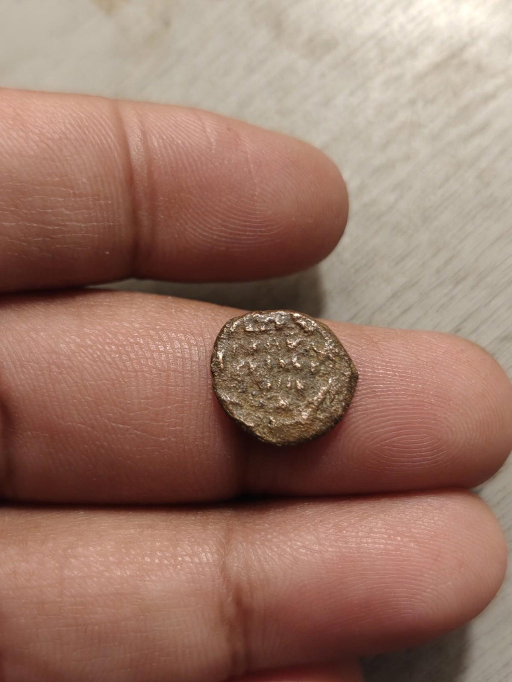AncientsJUDAEA. Hasmoneans. Judah Aristobulus I (104 BC). AE prutah